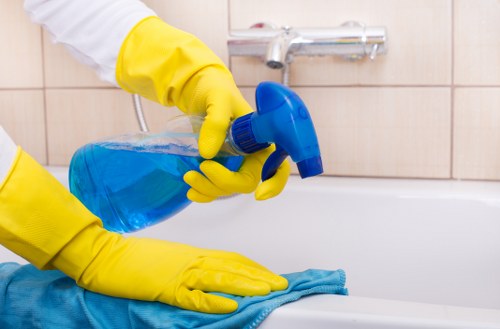 Local commercial cleaning work in a mixed-use building