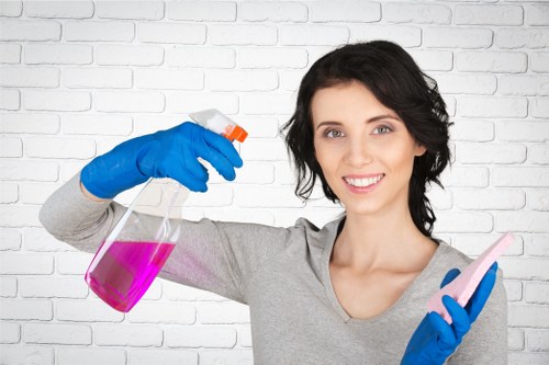 Safe and organised cleaning setup with protective equipment